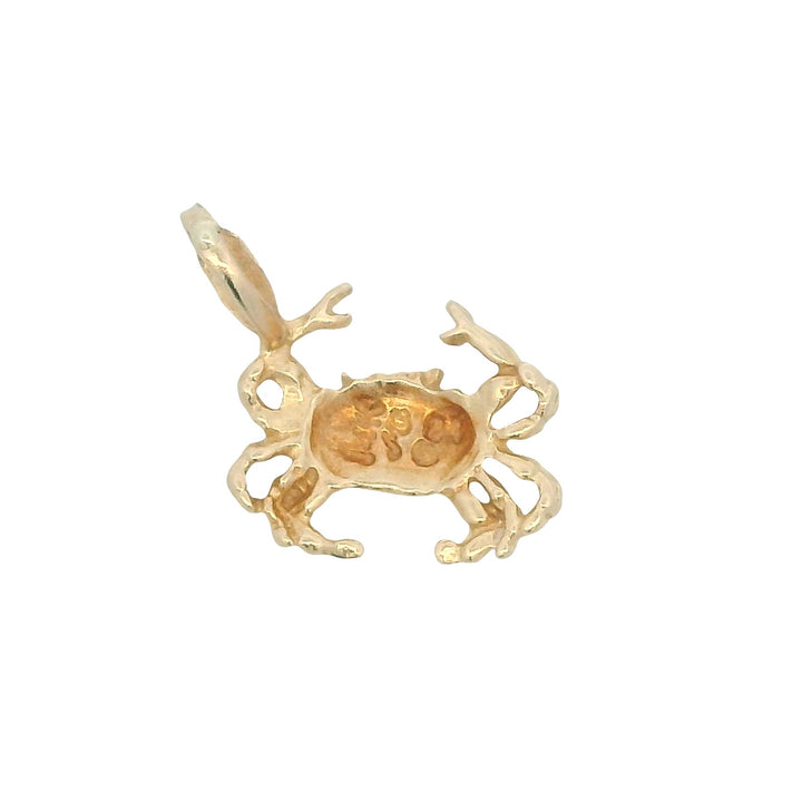 Estate 14K Yellow Gold Diamond-Cut Crab Charm