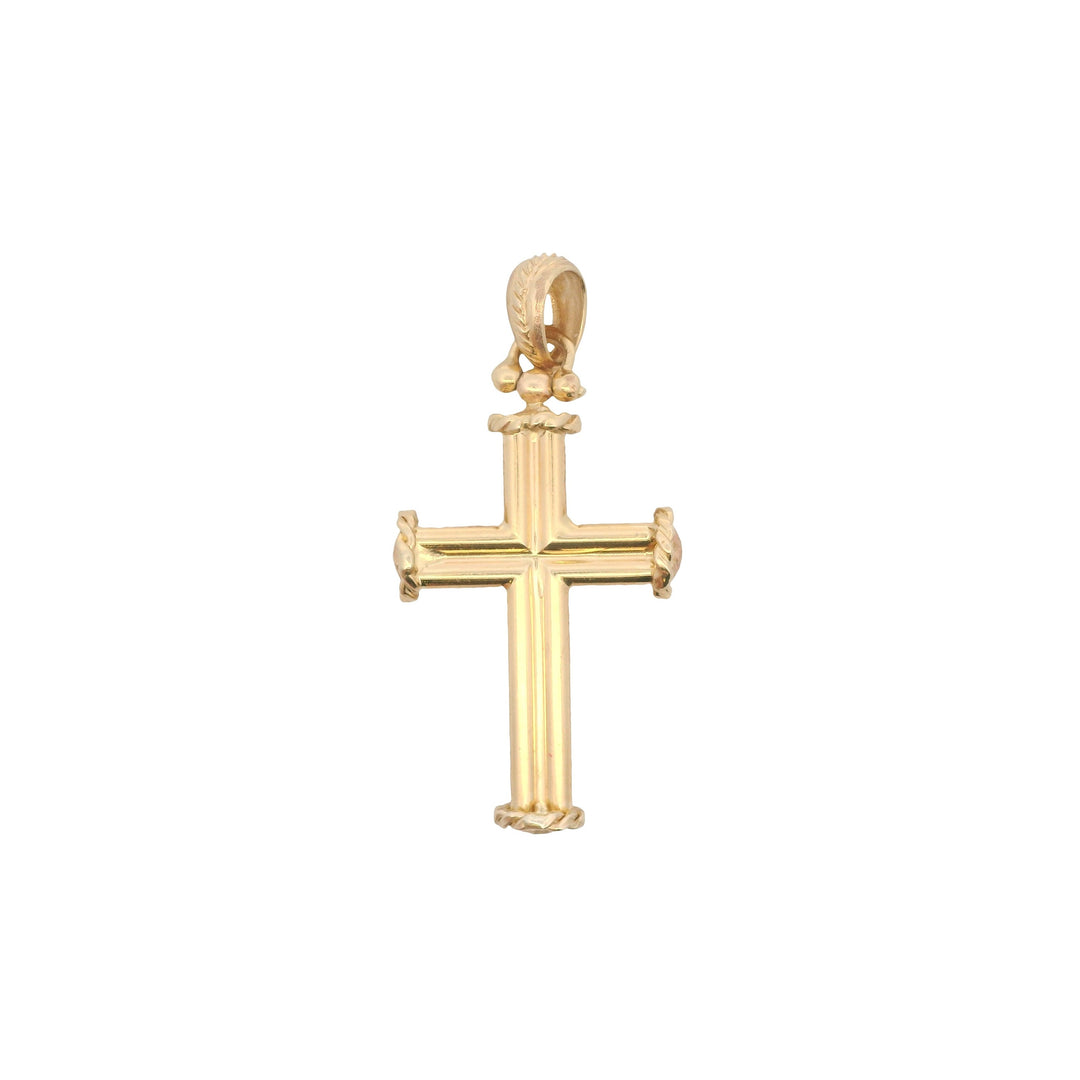 Estate 14K Two-Tone Gold Large Cross Pendant