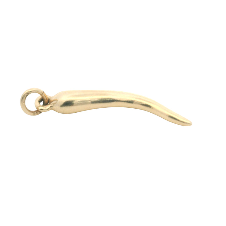 Estate 14K Yellow Gold Italian Horn Charm - Cornicello Pendant