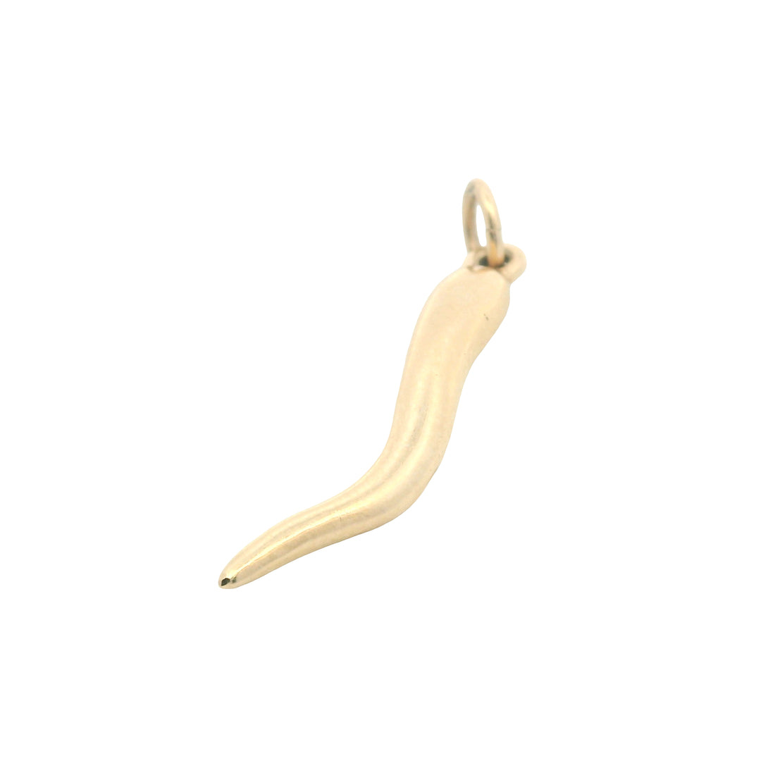 Estate 14K Yellow Gold Italian Horn Charm - Cornicello Pendant