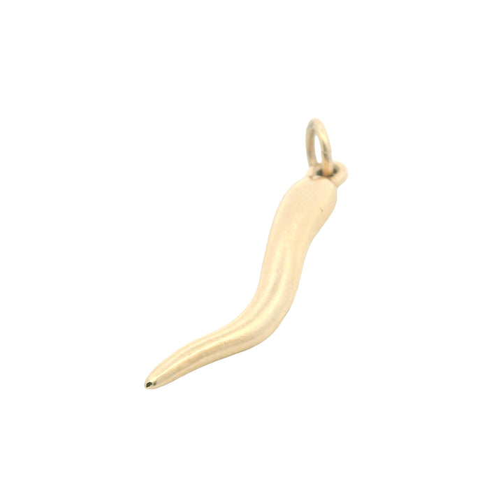 Estate 14K Yellow Gold Italian Horn Charm - Cornicello Pendant