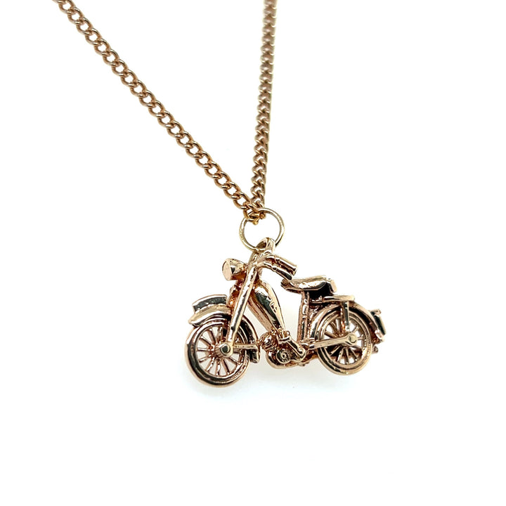 Estate 14K Yellow Gold Vintage Motorcycle Charm Pendant