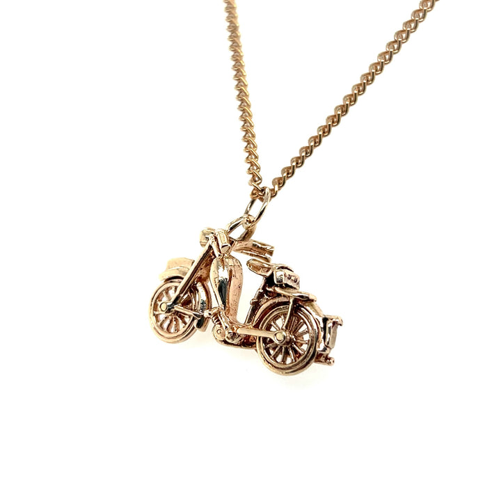 Estate 14KT Yellow Gold Motorcycle Charm, ca. 1970's
