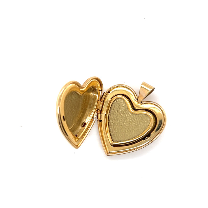 Estate 14K Yellow Gold Vintage Heart Locket Pendant