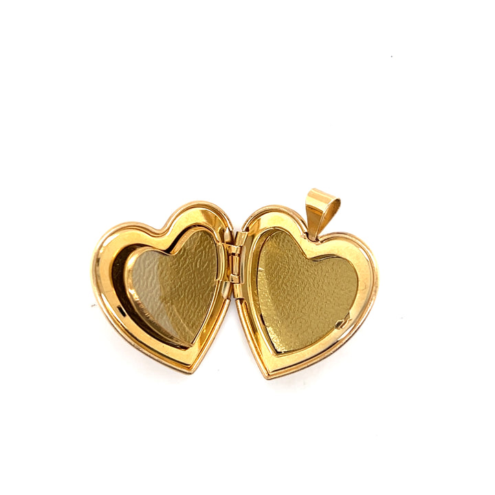 Estate 14K Yellow Gold Vintage Heart Locket Pendant