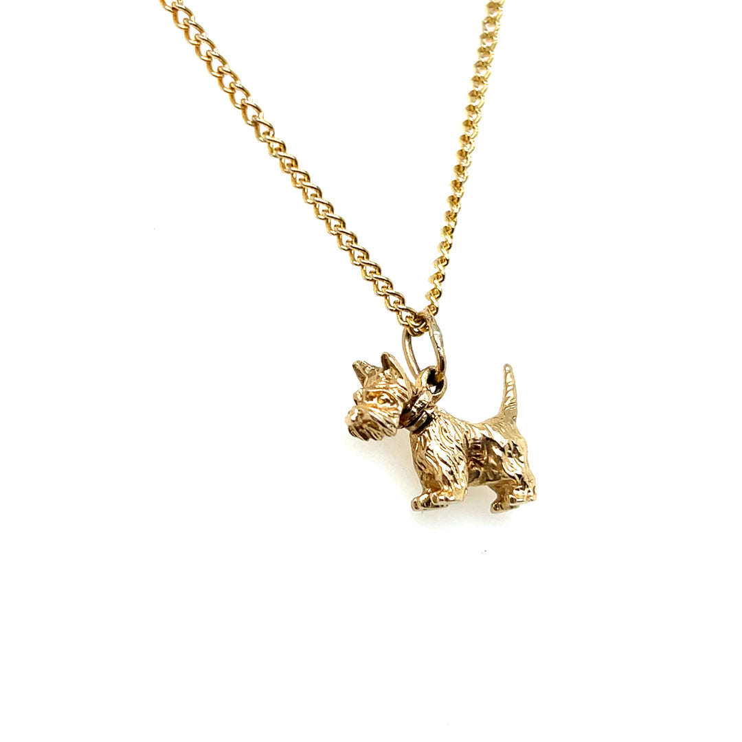 Estate 14KT Yellow Gold Scottie Dog Charm/Pendant with Moving Head, ca. 1960’s