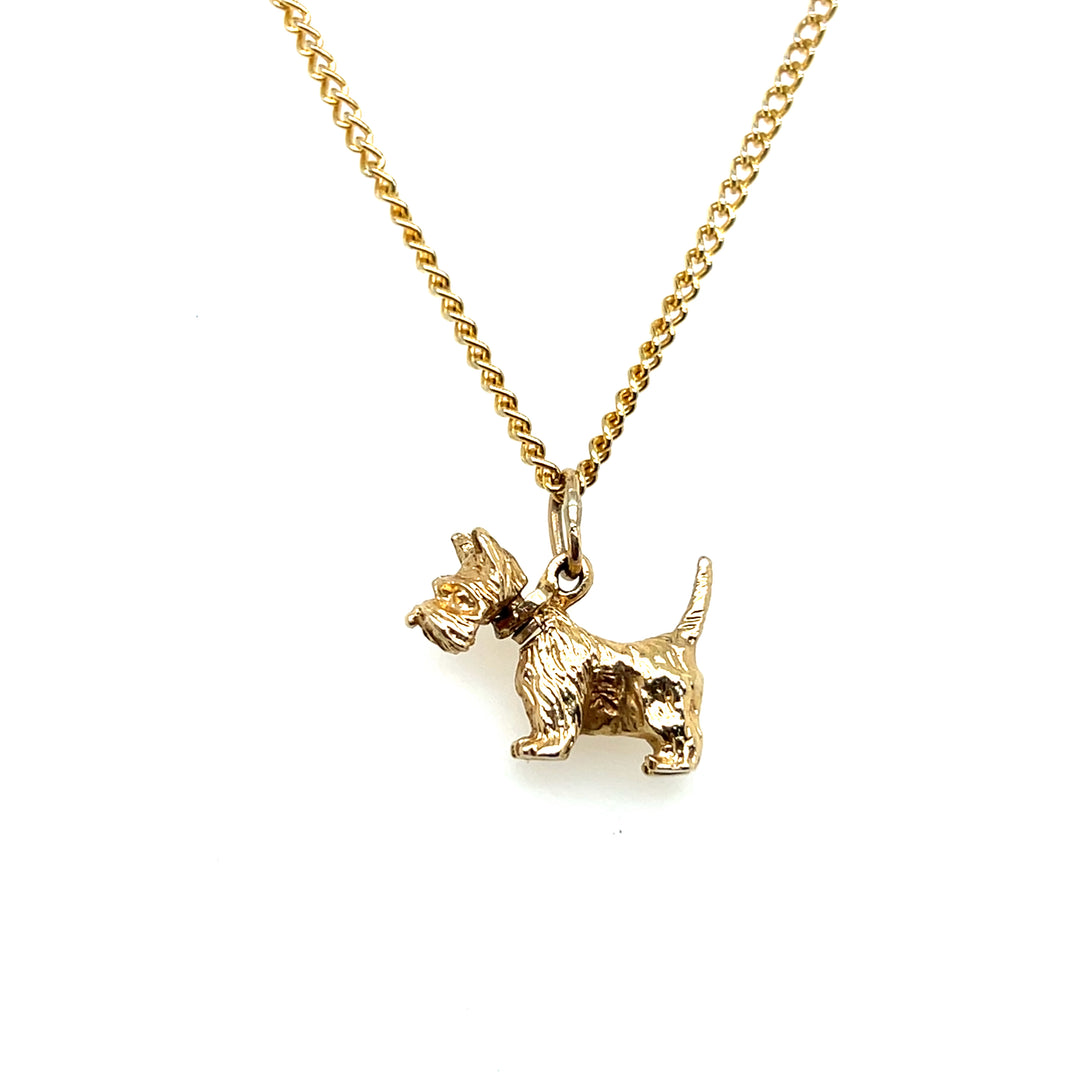Estate 14KT Yellow Gold Scottie Dog Charm/Pendant with Moving Head, ca. 1960’s
