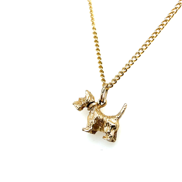 Estate 14KT Yellow Gold Scottie Dog Charm/Pendant with Moving Head, ca. 1960’s