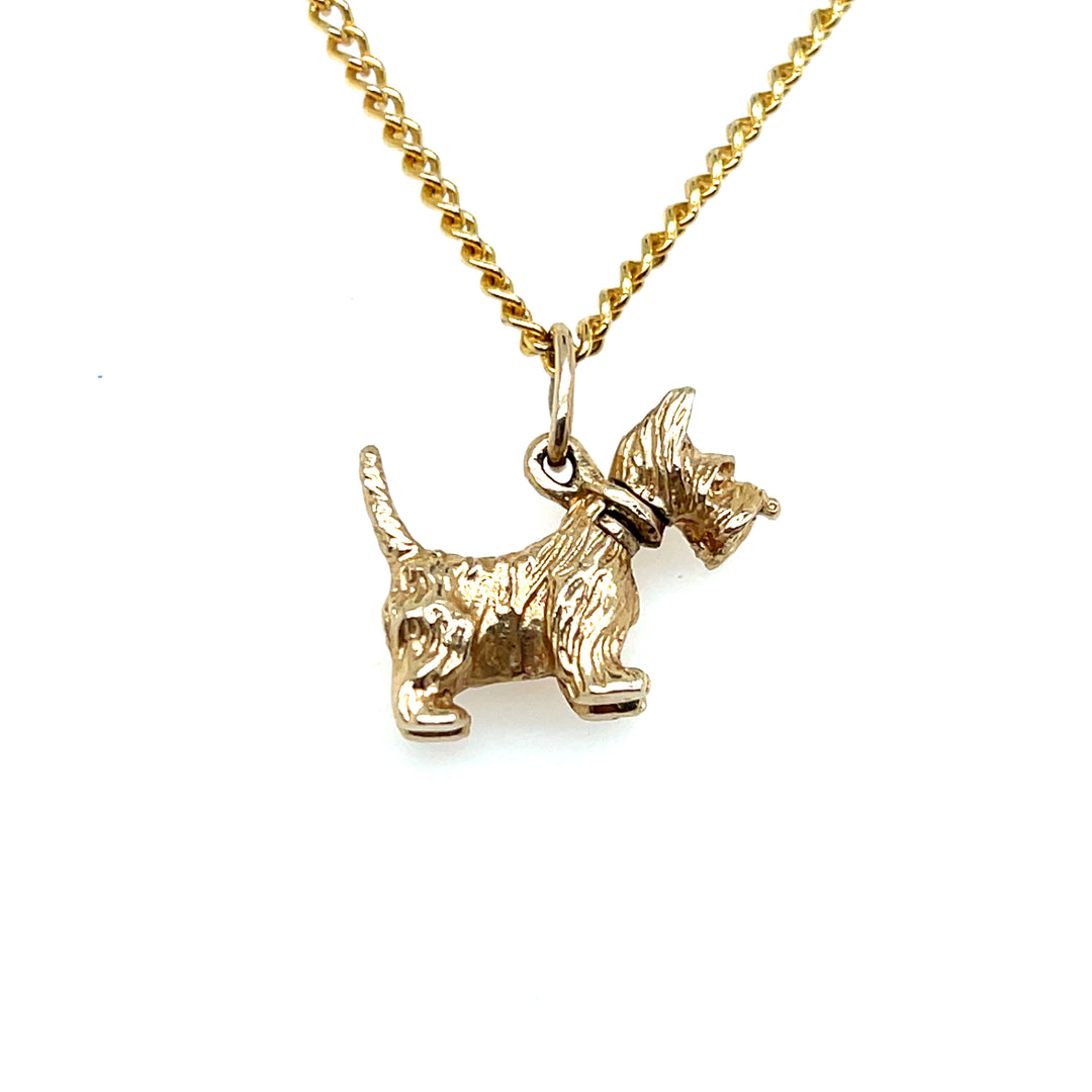 Estate 14KT Yellow Gold Scottie Dog Charm/Pendant with Moving Head, ca. 1960’s