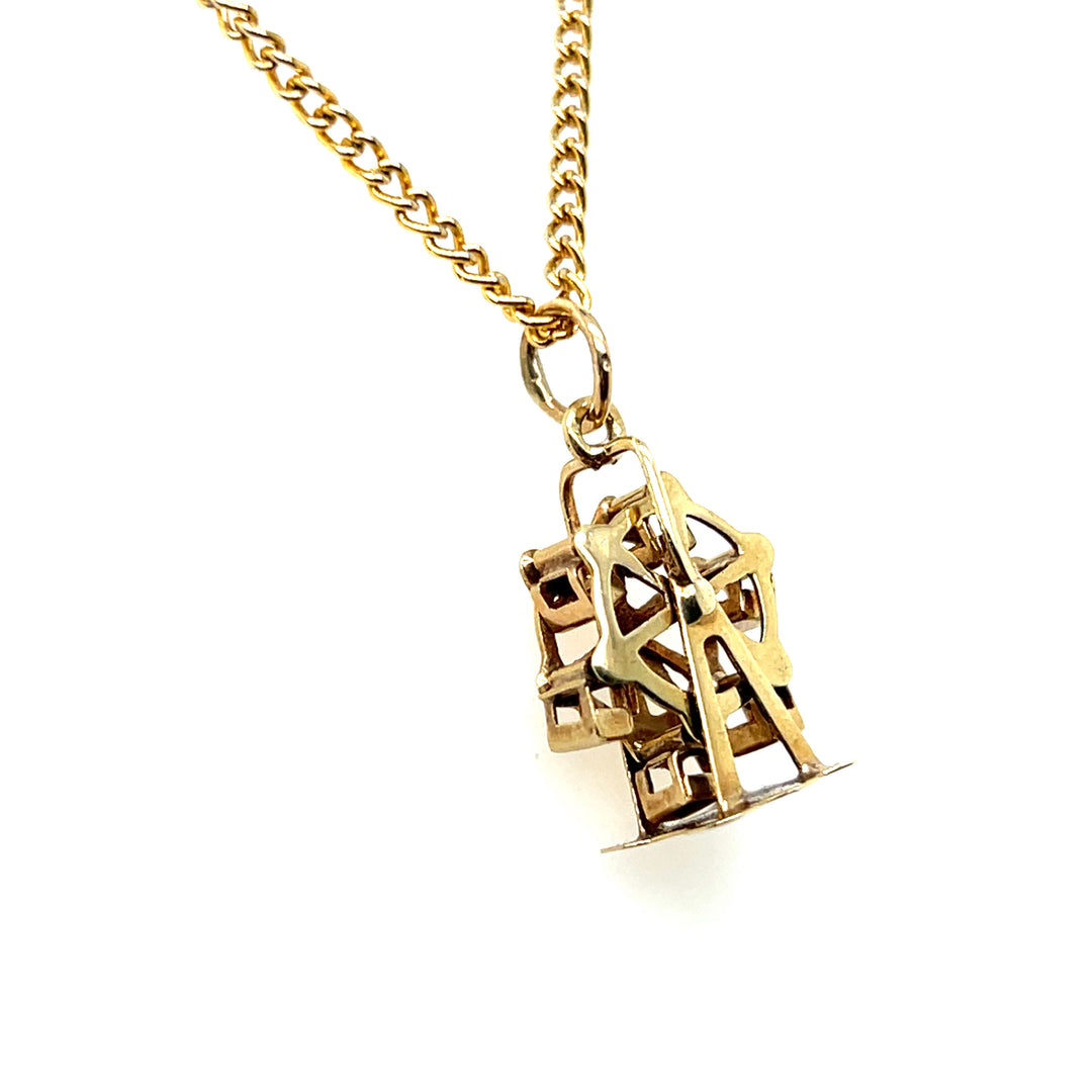 Estate 14KT Yellow Gold Moveable Ferris Wheel Pendant/Charm, ca. 1960’s