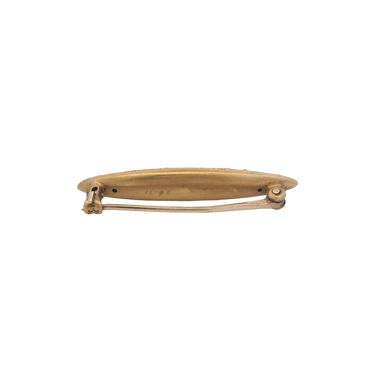 Estate 14K Yellow Gold Krementz Enamel Forget-Me-Not Vintage Lingerie Pin