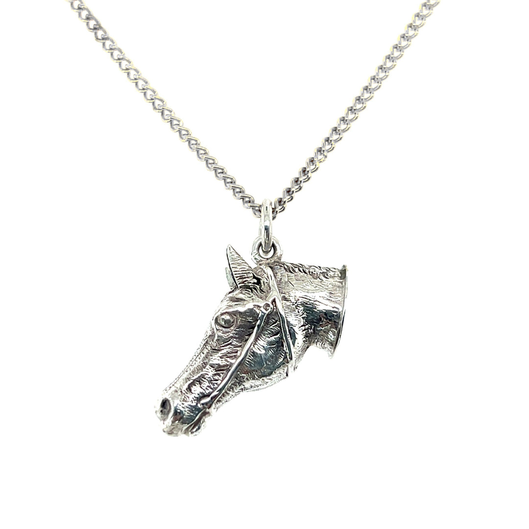 Estate Sterling Silver Vintage Horse Head Pendant