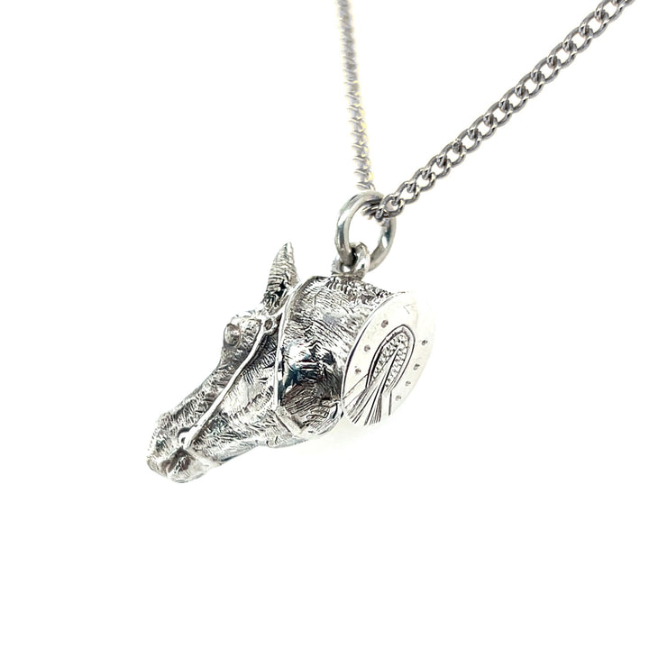 Estate Sterling Silver Vintage Horse Head Pendant