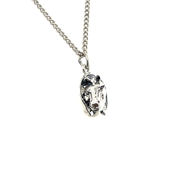 Estate Sterling Silver Horse Head in Horseshoe Vintage Pendant
