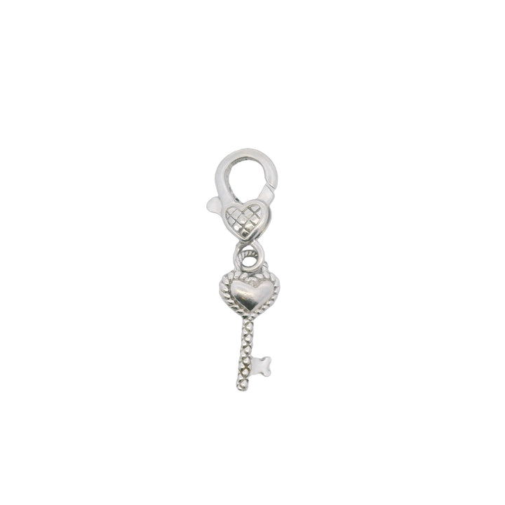 Estate Sterling Silver Judith Ripka Heart Key Charm