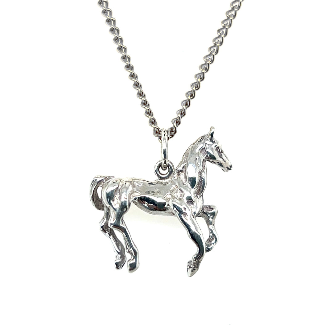 Estate Sterling Silver Prancing Horse Pendant