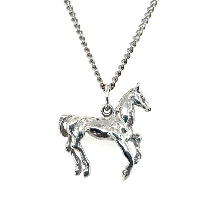 Estate Sterling Silver Prancing Horse Pendant
