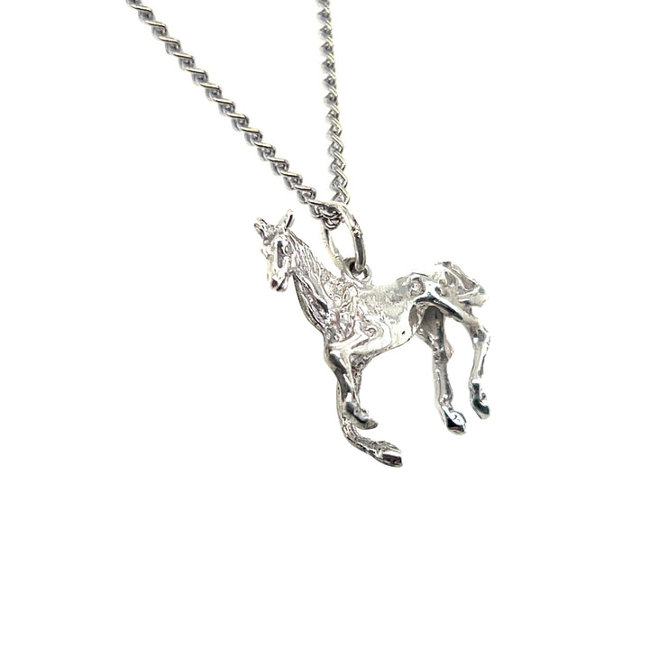 Estate Sterling Silver Prancing Horse Pendant