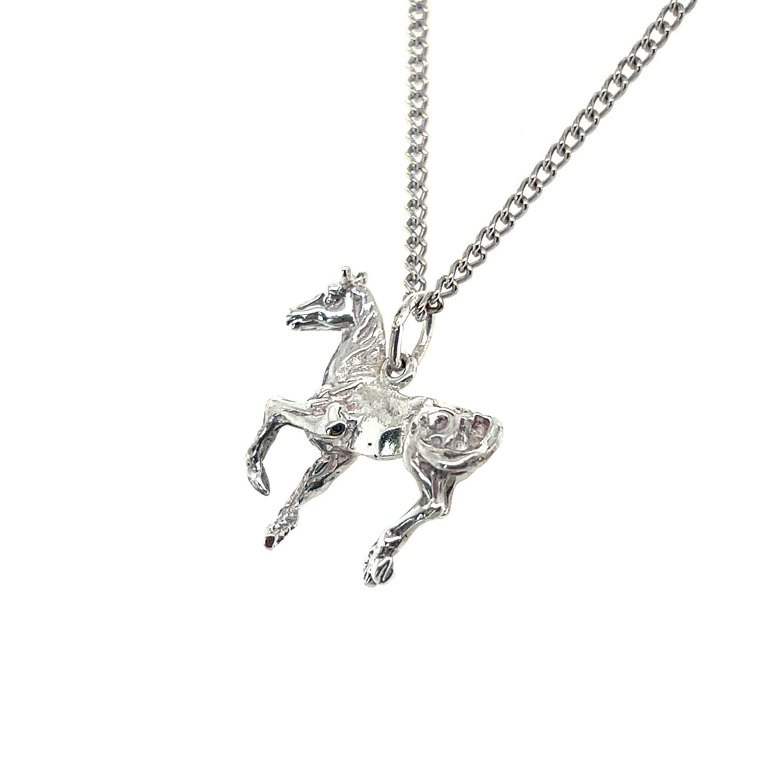 Estate Sterling Silver Prancing Horse Pendant