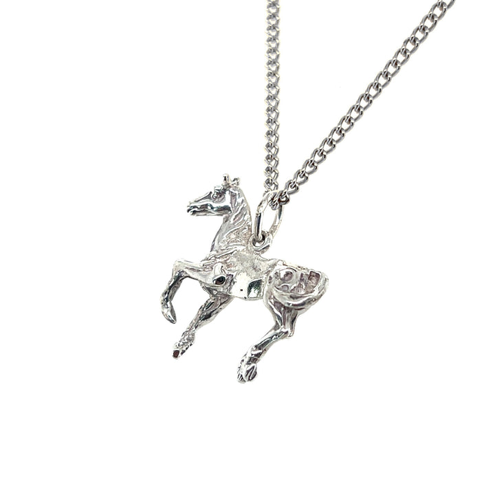 Estate Sterling Silver Prancing Horse Pendant