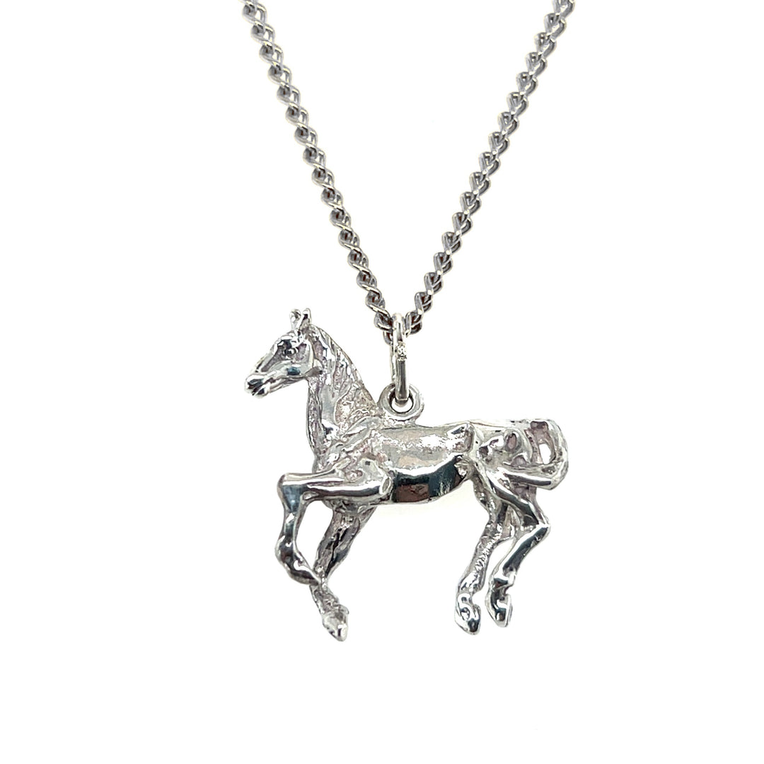 Estate Sterling Silver Prancing Horse Pendant