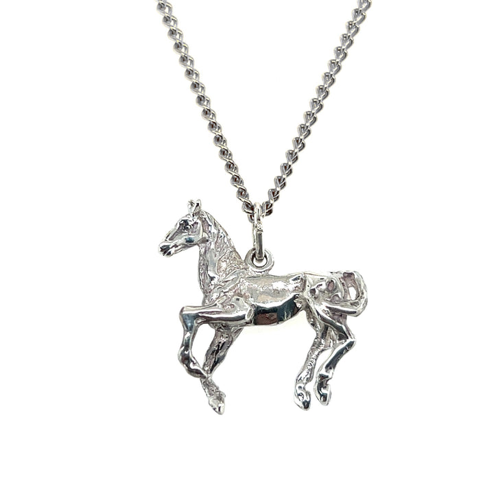 Estate Sterling Silver Prancing Horse Pendant