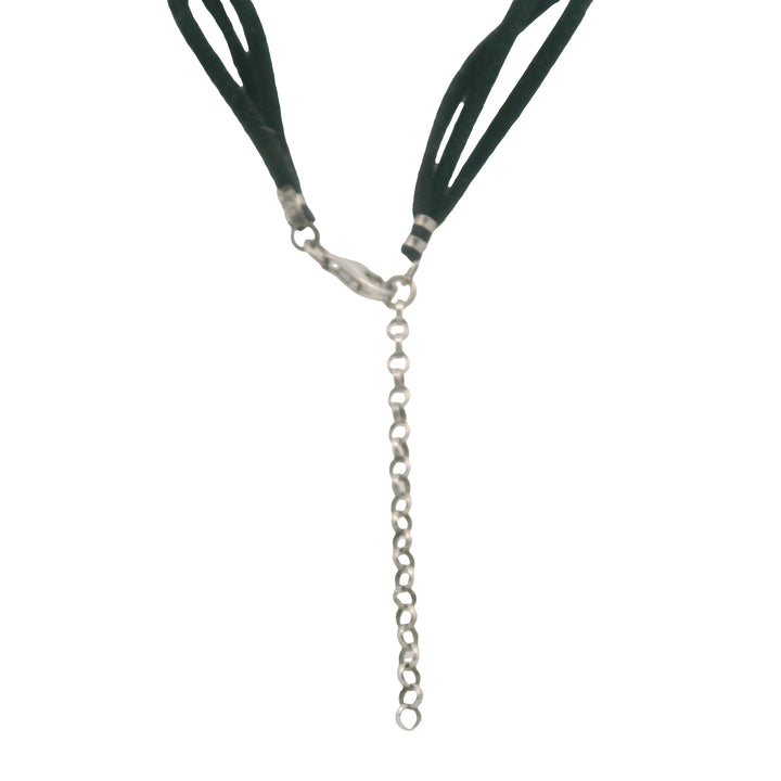 Estate Sterling Silver and Leather Three-Strand Suede Necklace