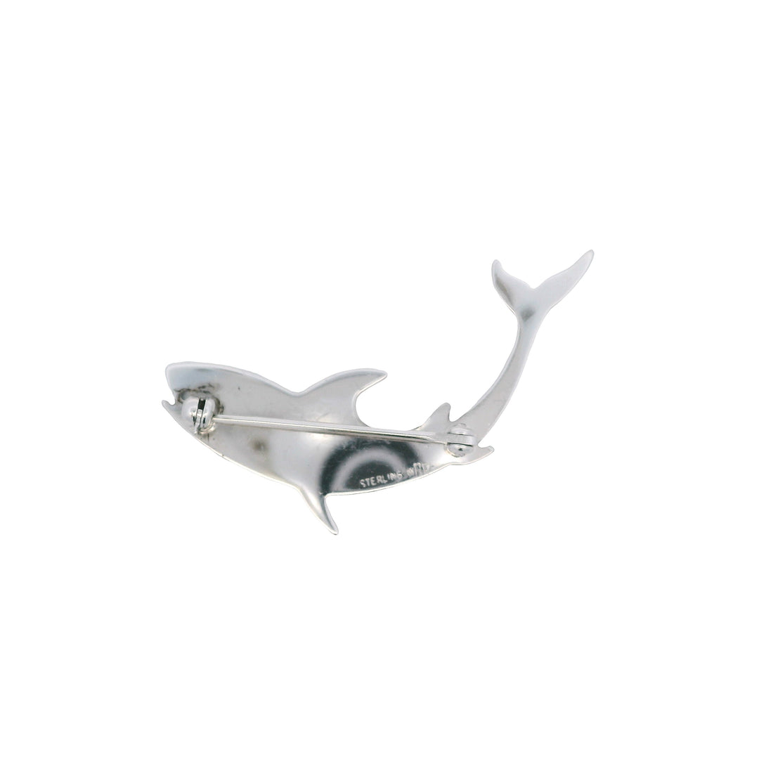 Estate Sterling Silver Shark Pin - Marine Life Silhouette Design