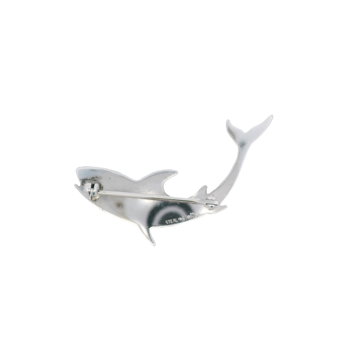 Estate Sterling Silver Shark Pin - Marine Life Silhouette Design