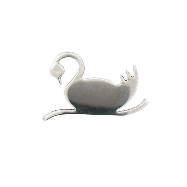 Estate Sterling Silver Swan Brooch