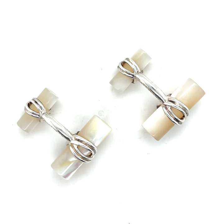 Estate Tiffany & Co. Sterling Silver Mother-of-Pearl Cufflinks