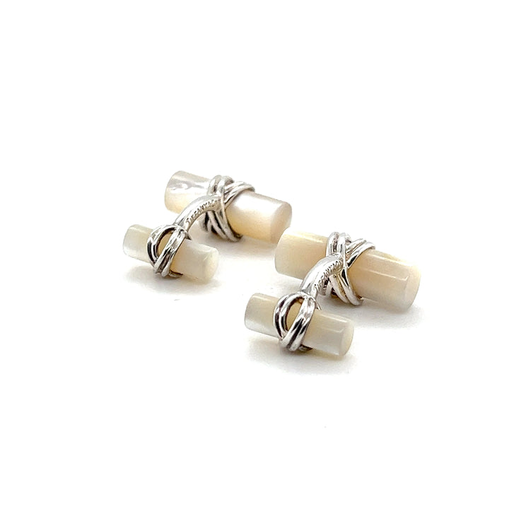 Estate Tiffany & Co. Sterling Silver Mother-of-Pearl Cufflinks