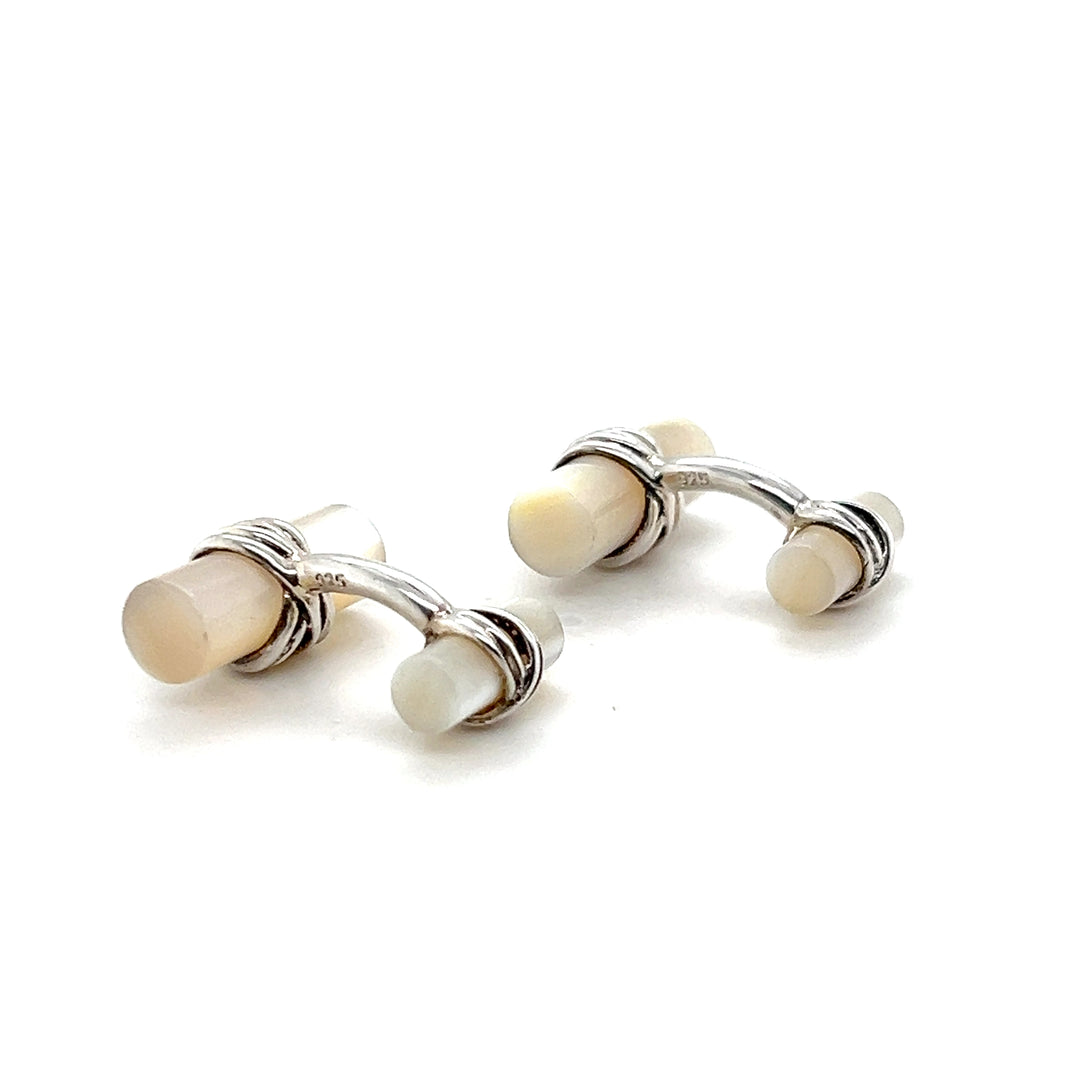 Estate Tiffany & Co. Sterling Silver Mother-of-Pearl Cufflinks