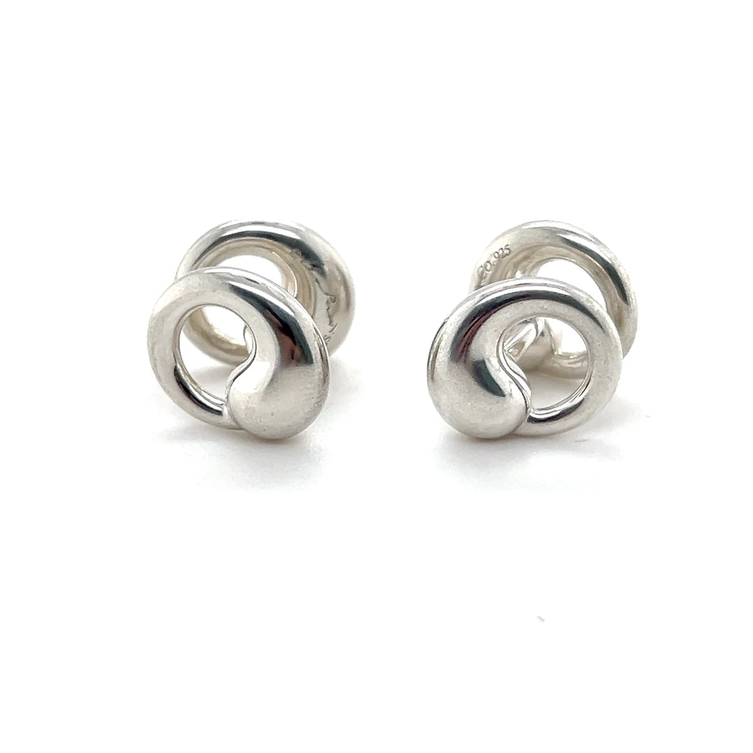 Estate Tiffany & Co. Elsa Peretti Sterling Silver Round Open Circle CufflinkS