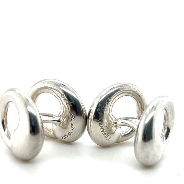 Estate Tiffany & Co. Elsa Peretti Sterling Silver Round Open Circle CufflinkS
