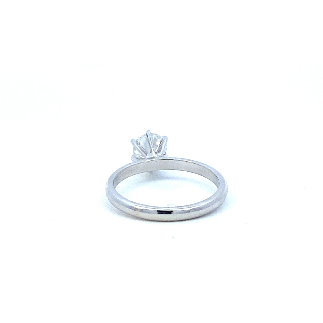 Estate 14K White Gold 0.71CTW Round Diamond Solitaire Engagement Ring