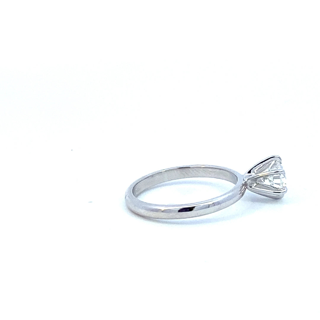 Estate 14K White Gold 0.71CTW Round Diamond Solitaire Engagement Ring