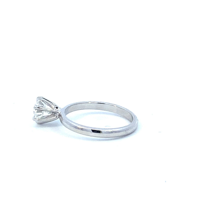 Estate 14K White Gold 0.71CTW Round Diamond Solitaire Engagement Ring