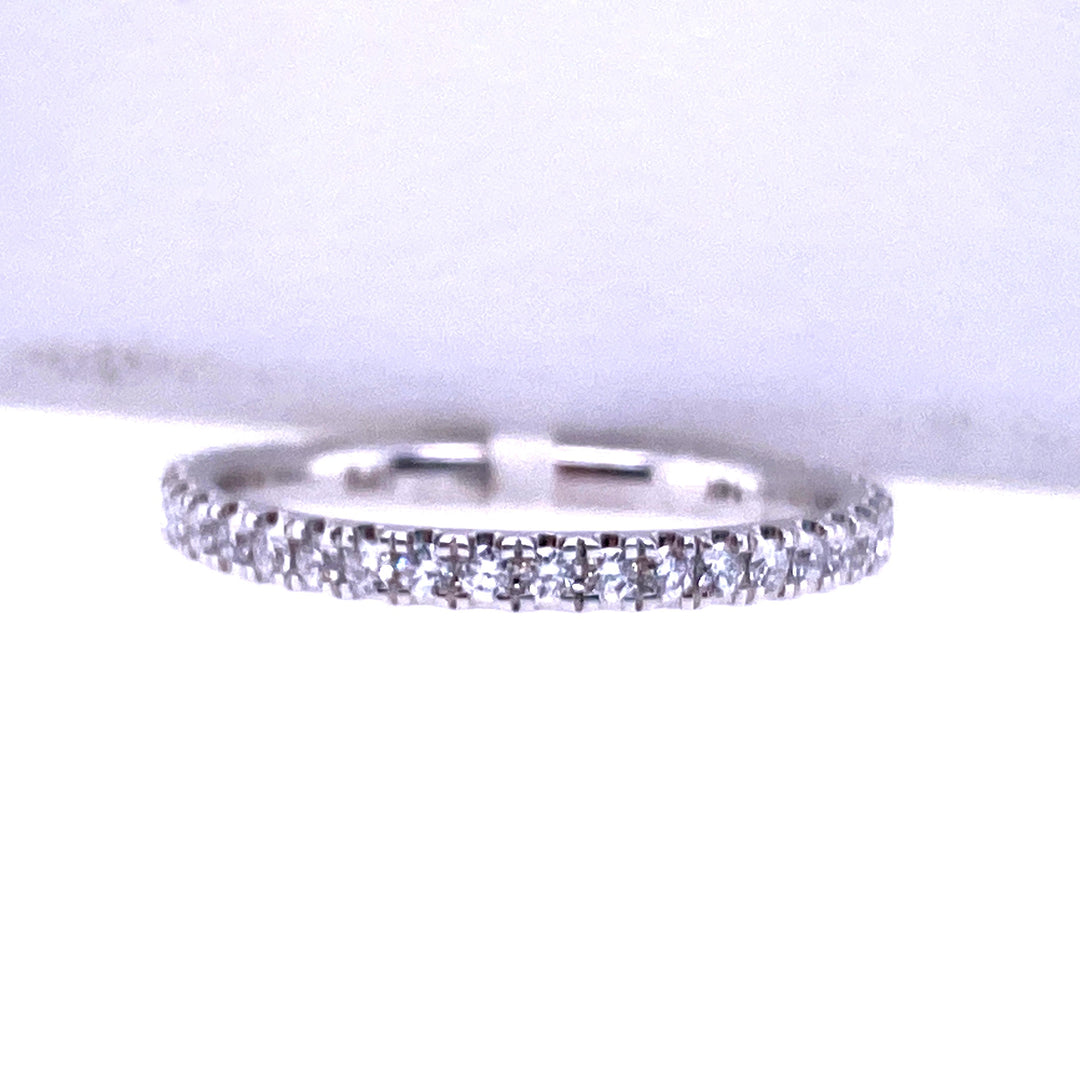 14K White Gold 0.36CTW Round Diamond Classic Wedding Band
