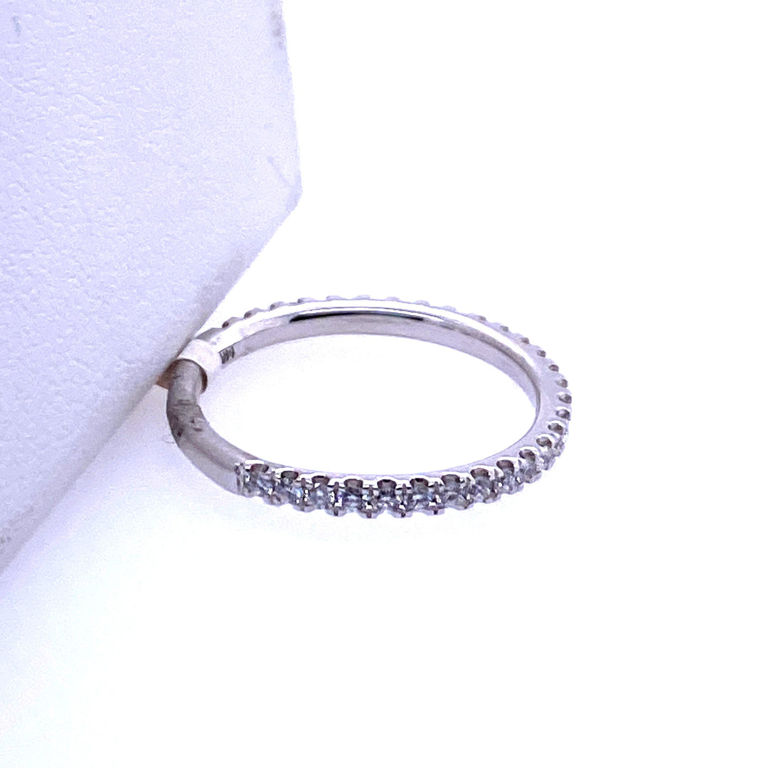 14K White Gold 0.36CTW Round Diamond Classic Wedding Band