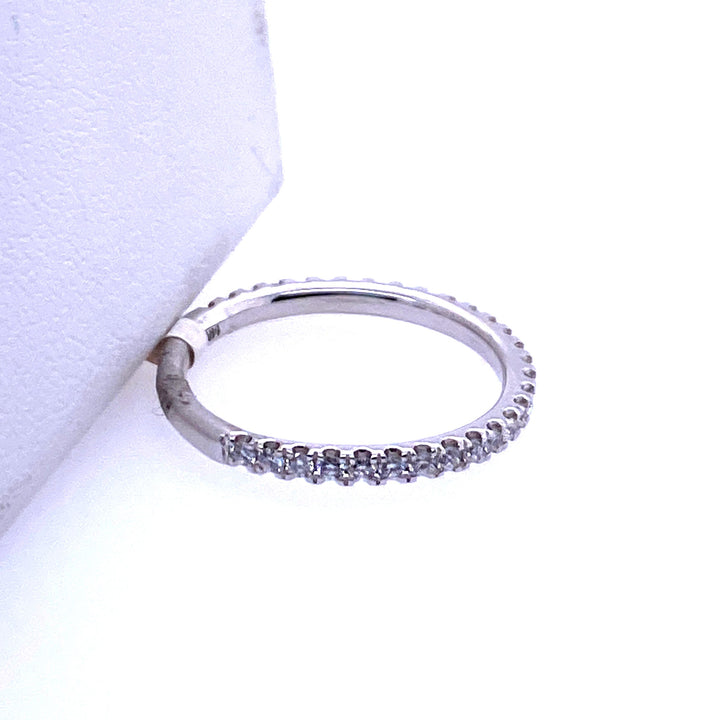 14K White Gold 0.36CTW Round Diamond Classic Wedding Band