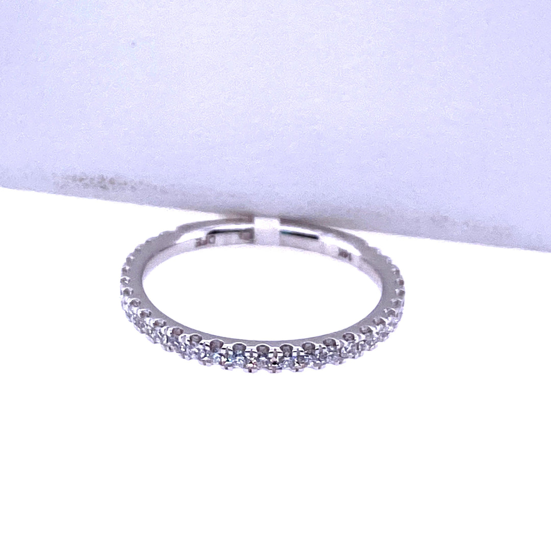 14K White Gold 0.36CTW Round Diamond Classic Wedding Band