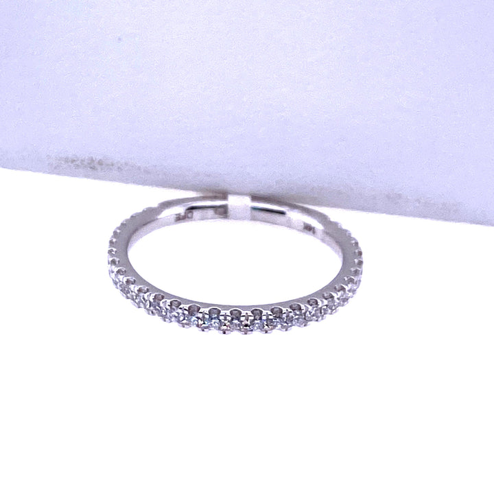 14K White Gold 0.36CTW Round Diamond Classic Wedding Band