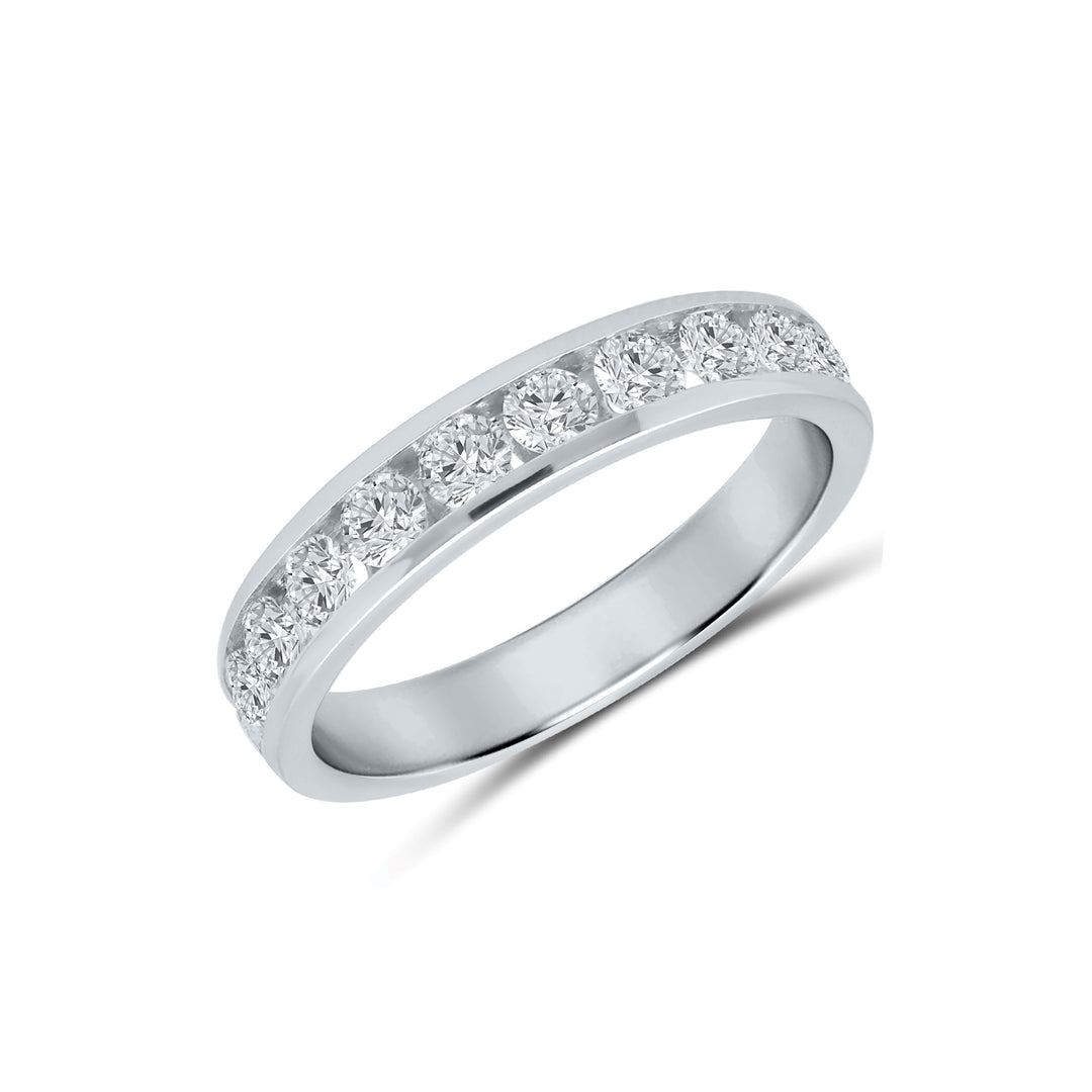 14K White Gold 1ctw Round Diamond Eleven Stone Wedding Band