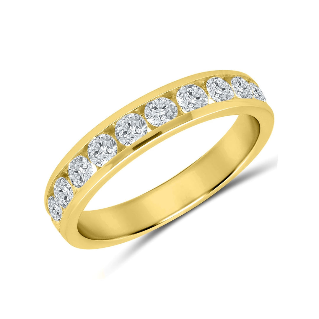 14K Yellow Gold 1.00CTW Diamond Eleven Stone Wedding Band