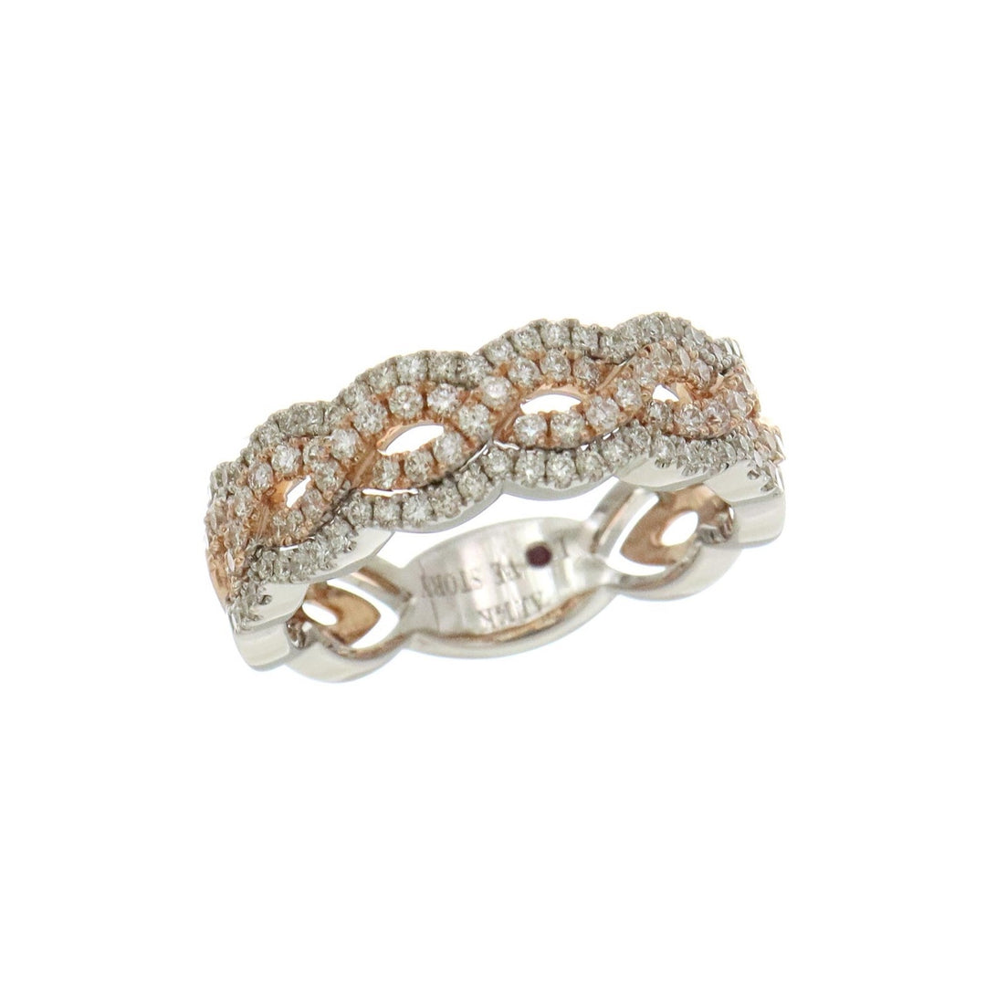 14K Two Tone Gold 0.63CTW Diamond Multi Row Ring