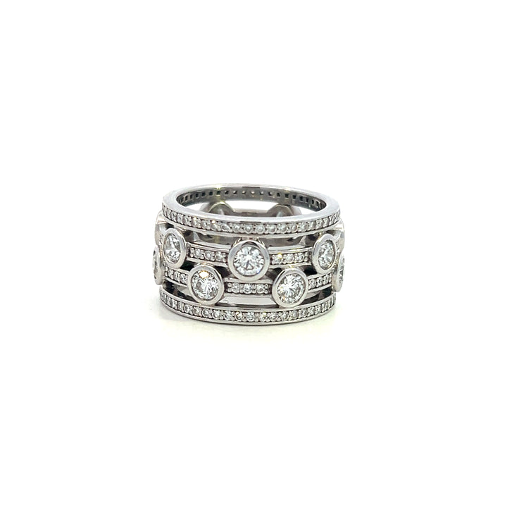 Estate 18K White Gold 2.54ctw Diamond Multi Row Open Ring by Hearts On Fire