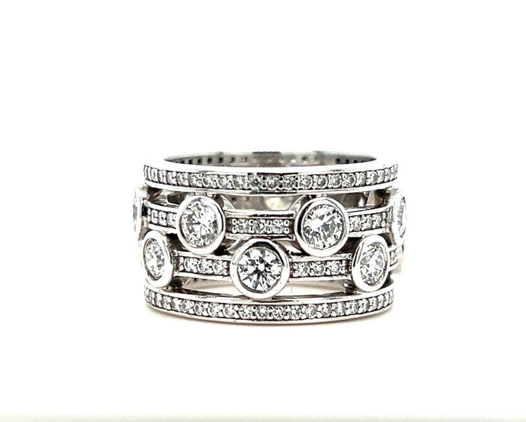 Estate 18K White Gold 2.54ctw Diamond Multi Row Open Ring by Hearts On Fire
