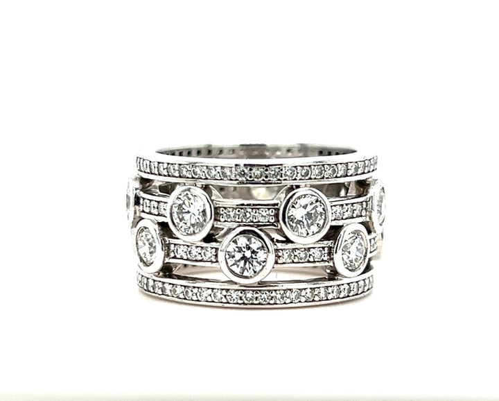 Estate 18K White Gold 2.54ctw Diamond Multi Row Open Ring by Hearts On Fire