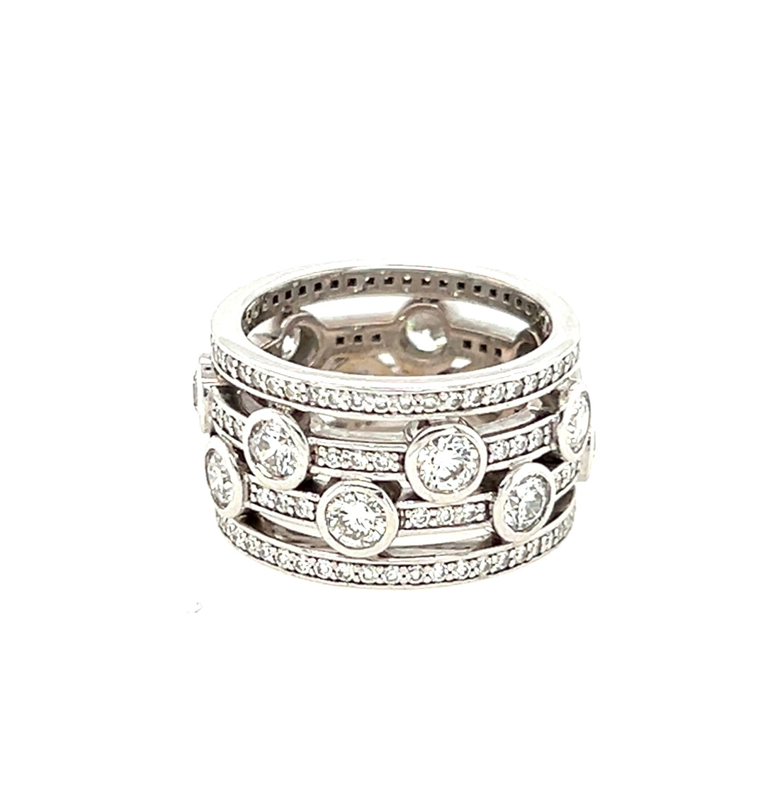 Estate 18K White Gold 2.54ctw Diamond Multi Row Open Ring by Hearts On Fire